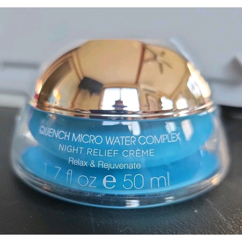 NEW LARGE Quench Micro Water Complex Night Relief Creme Cream 1.7 Fl Oz 50 ml